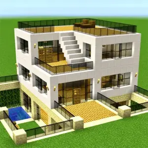 Craft World gameplay in a colorful 3D block-building sandbox with crafting, decorating, and creative building fun